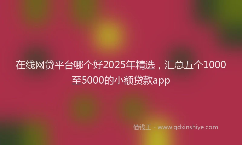在线网贷平台哪个好2025年精选，汇总五个1000至5000的小额贷款app