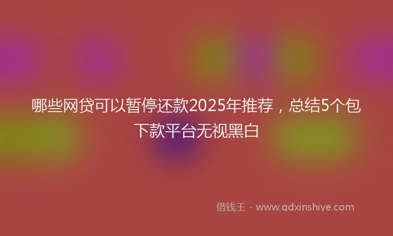 哪些网贷可以暂停还款2025年推荐，总结5个包下款平台无视黑白