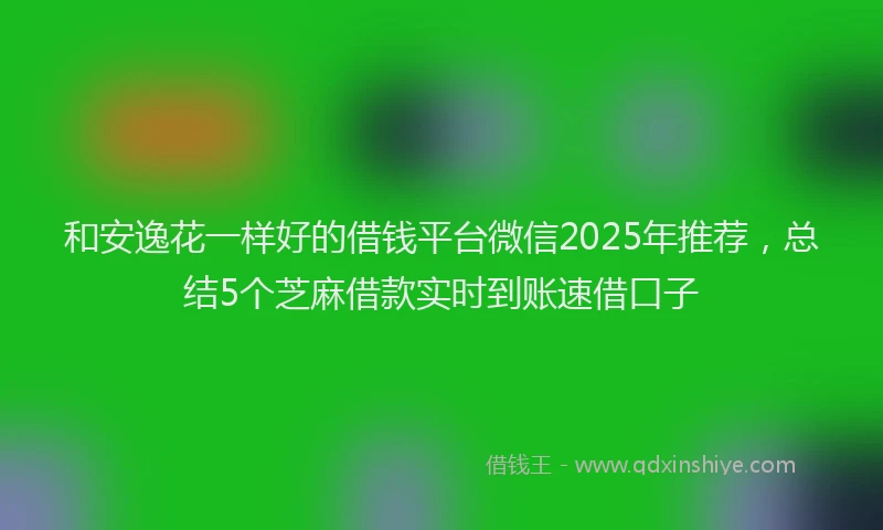 和安逸花一样好的借钱平台微信2025年推荐，总结5个芝麻借款实时到账速借口子