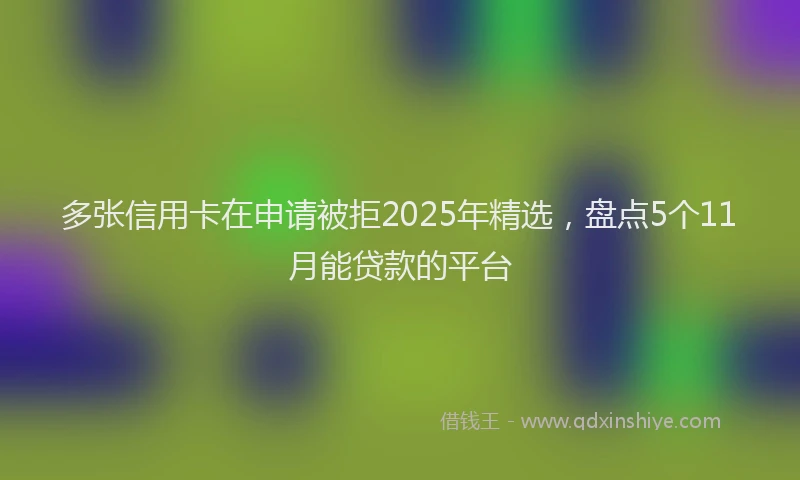 多张信用卡在申请被拒2025年精选，盘点5个11月能贷款的平台