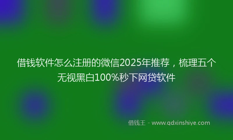 借钱软件怎么注册的微信2025年推荐，梳理五个无视黑白100%秒下网贷软件