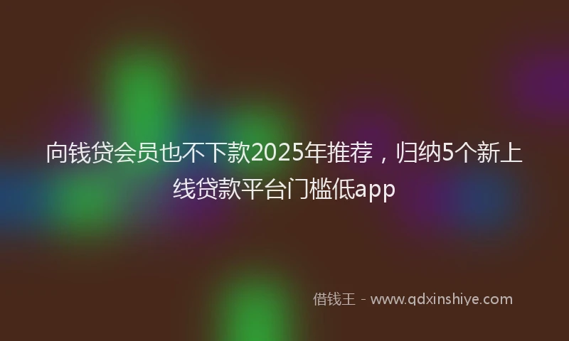 向钱贷会员也不下款2025年推荐，归纳5个新上线贷款平台门槛低app