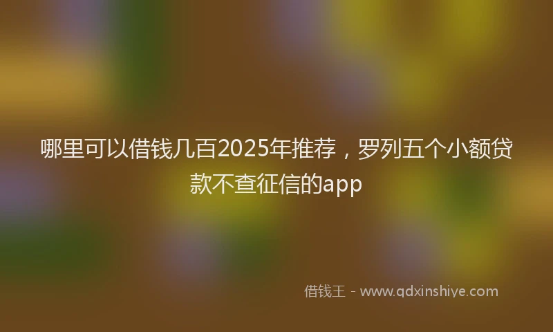 哪里可以借钱几百2025年推荐，罗列五个小额贷款不查征信的app
