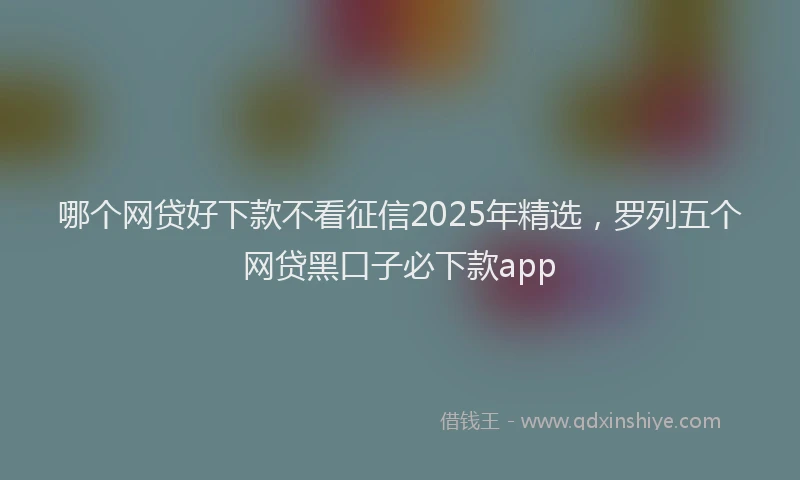 哪个网贷好下款不看征信2025年精选，罗列五个网贷黑口子必下款app