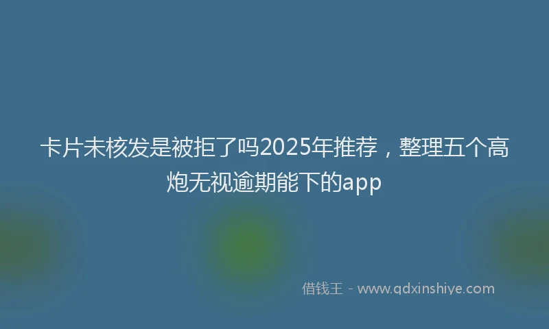 卡片未核发是被拒了吗2025年推荐，整理五个高炮无视逾期能下的app