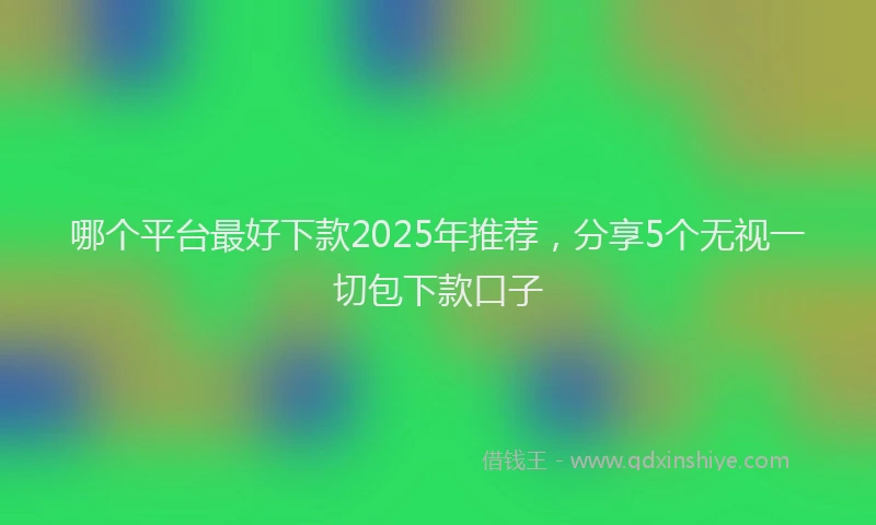 哪个平台最好下款2025年推荐，分享5个无视一切包下款口子