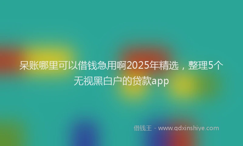 呆账哪里可以借钱急用啊2025年精选，整理5个无视黑白户的贷款app