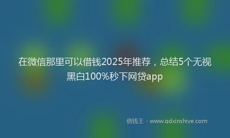 在微信那里可以借钱2025年推荐，总结5个无视黑白100%秒下网贷app