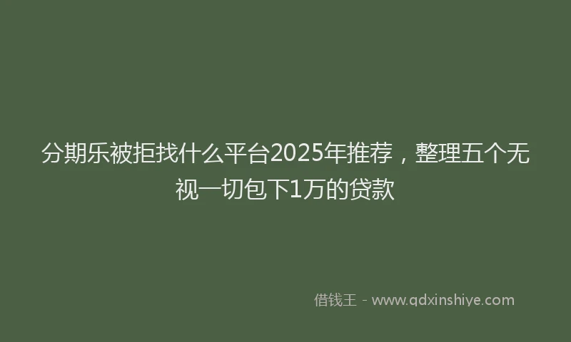 分期乐被拒找什么平台2025年推荐，整理五个无视一切包下1万的贷款