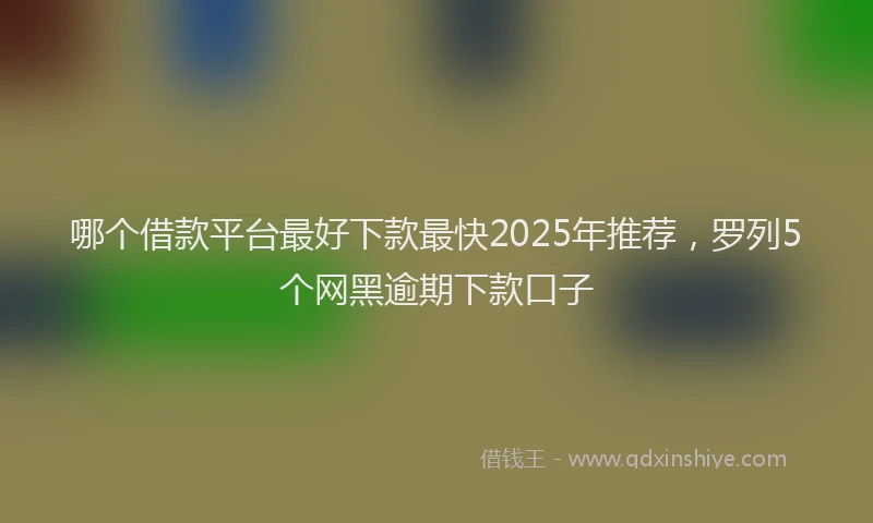 哪个借款平台最好下款最快2025年推荐，罗列5个网黑逾期下款口子