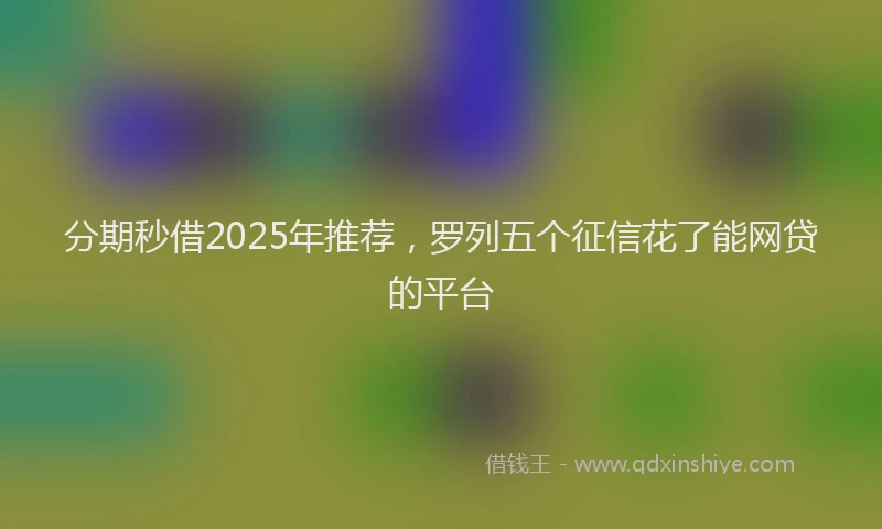 分期秒借2025年推荐，罗列五个征信花了能网贷的平台