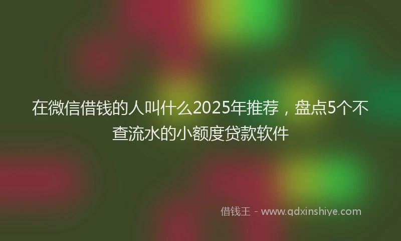 在微信借钱的人叫什么2025年推荐，盘点5个不查流水的小额度贷款软件