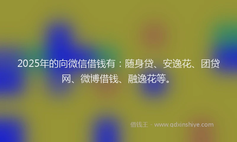 2025年的向微信借钱有：随身贷、安逸花、团贷网、微博借钱、融逸花等。