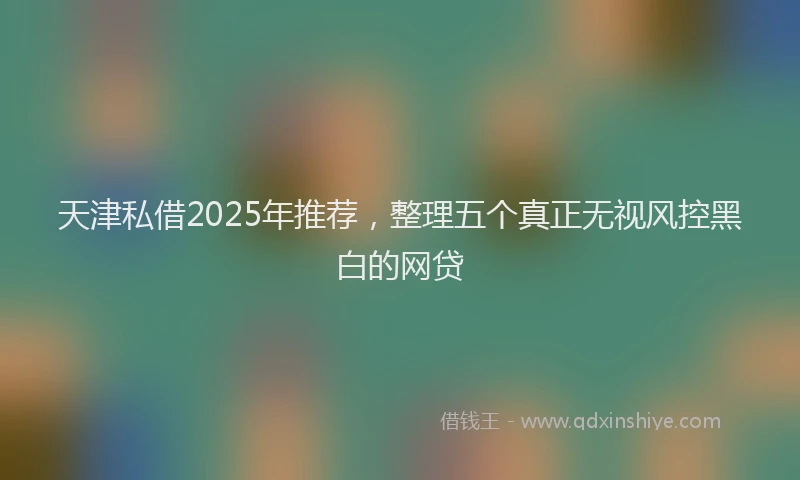 天津私借2025年推荐，整理五个真正无视风控黑白的网贷