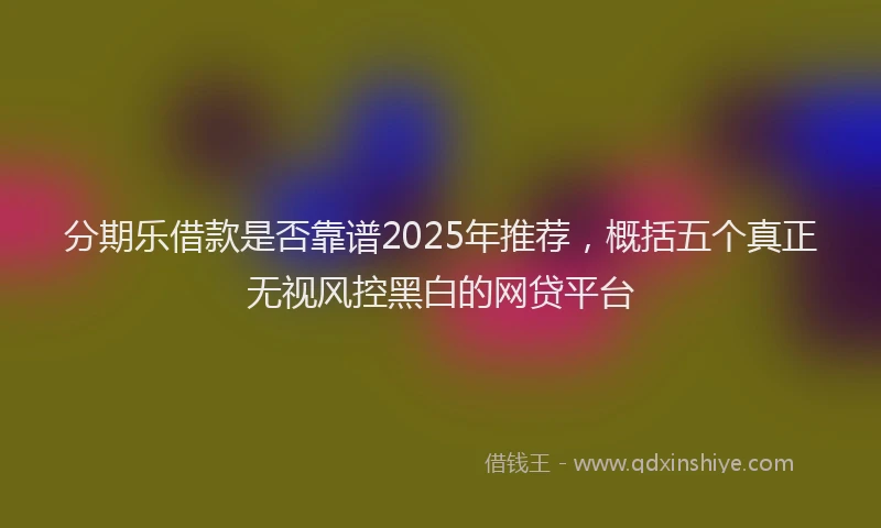 分期乐借款是否靠谱2025年推荐，概括五个真正无视风控黑白的网贷平台