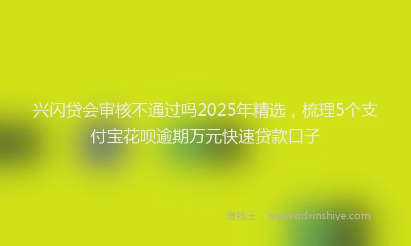 兴闪贷会审核不通过吗2025年精选，梳理5个支付宝花呗逾期万元快速贷款口子