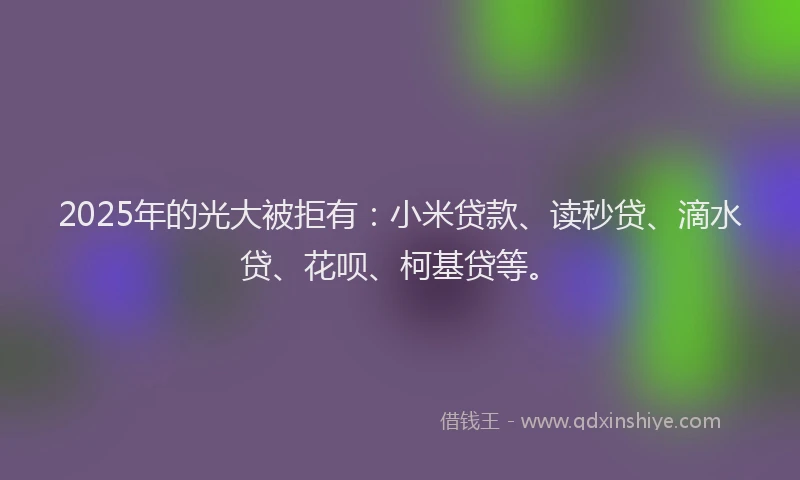 2025年的光大被拒有：小米贷款、读秒贷、滴水贷、花呗、柯基贷等。
