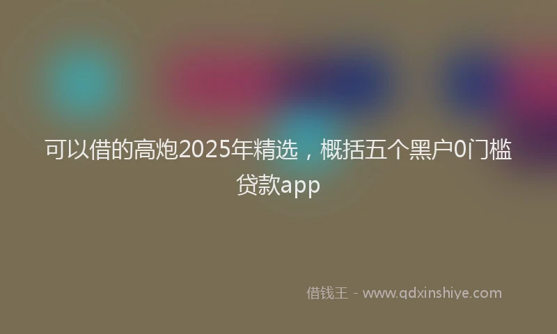 可以借的高炮2025年精选，概括五个黑户0门槛贷款app