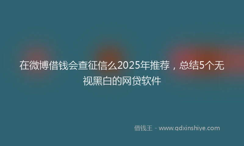 在微博借钱会查征信么2025年推荐，总结5个无视黑白的网贷软件