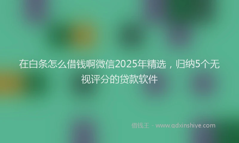 在白条怎么借钱啊微信2025年精选，归纳5个无视评分的贷款软件