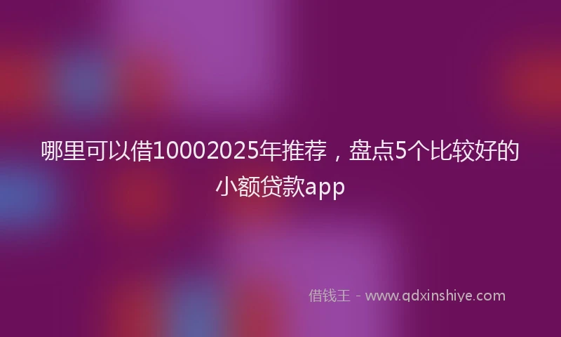 哪里可以借10002025年推荐，盘点5个比较好的小额贷款app