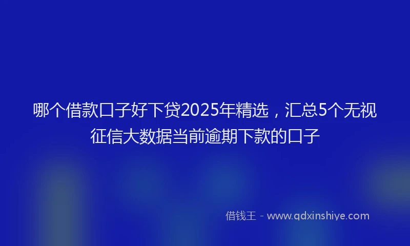 哪个借款口子好下贷2025年精选，汇总5个无视征信大数据当前逾期下款的口子