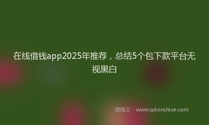 在线借钱app2025年推荐，总结5个包下款平台无视黑白