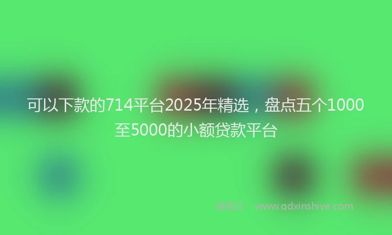 可以下款的714平台2025年精选，盘点五个1000至5000的小额贷款平台