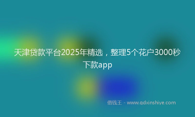天津贷款平台2025年精选，整理5个花户3000秒下款app