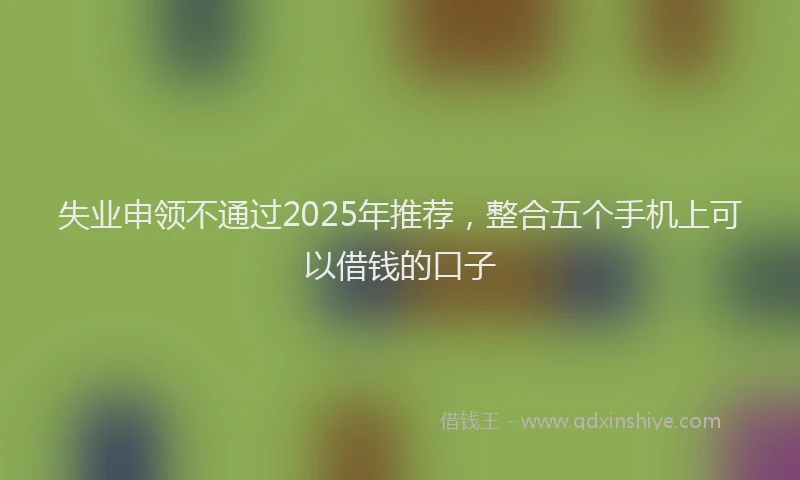 失业申领不通过2025年推荐，整合五个手机上可以借钱的口子