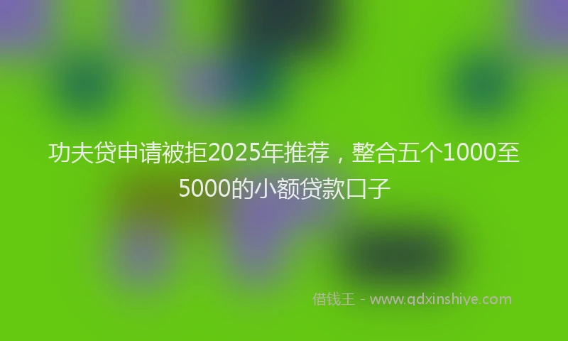 功夫贷申请被拒2025年推荐，整合五个1000至5000的小额贷款口子