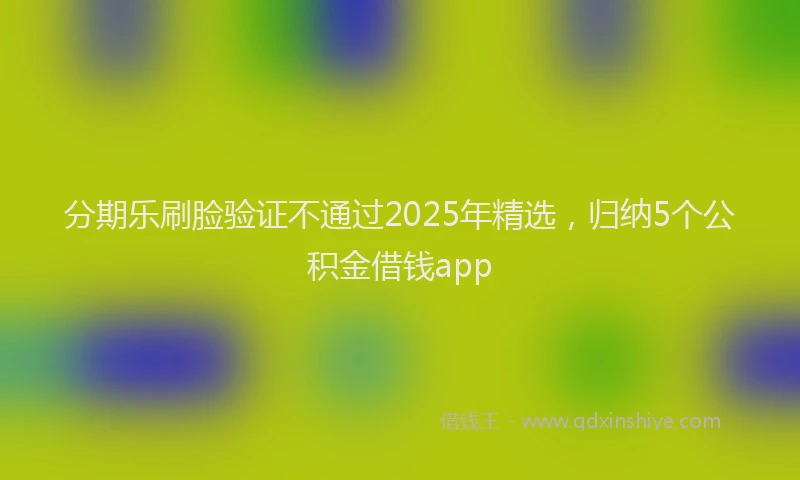 分期乐刷脸验证不通过2025年精选，归纳5个公积金借钱app