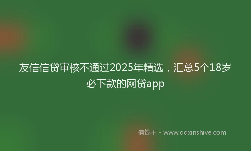 友信信贷审核不通过2025年精选，汇总5个18岁必下款的网贷app