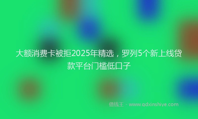 大额消费卡被拒2025年精选，罗列5个新上线贷款平台门槛低口子