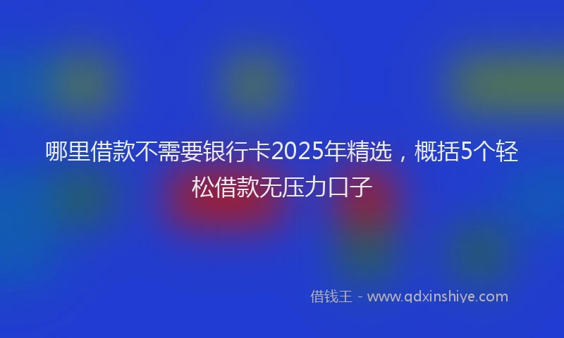 哪里借款不需要银行卡2025年精选，概括5个轻松借款无压力口子