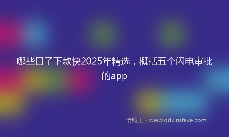 哪些口子下款快2025年精选，概括五个闪电审批的app