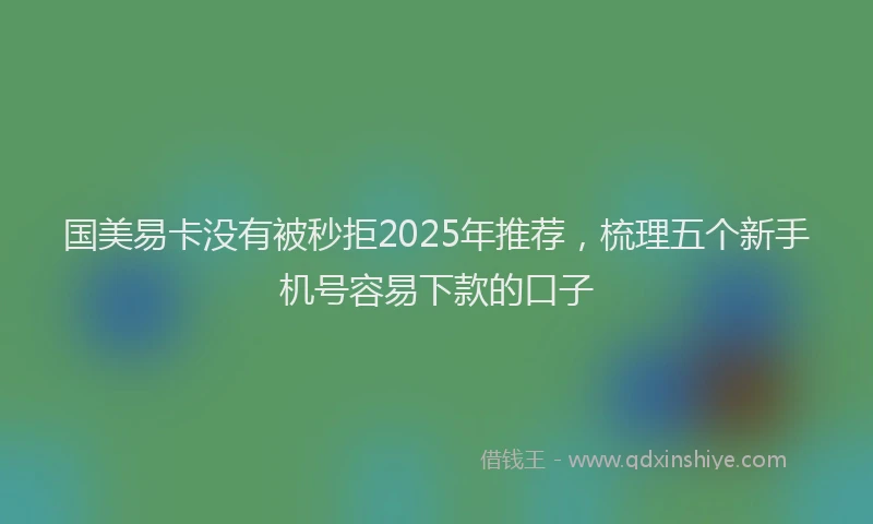 国美易卡没有被秒拒2025年推荐，梳理五个新手机号容易下款的口子