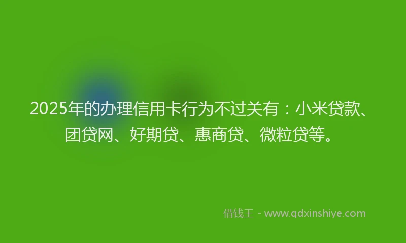 2025年的办理信用卡行为不过关有：小米贷款、团贷网、好期贷、惠商贷、微粒贷等。