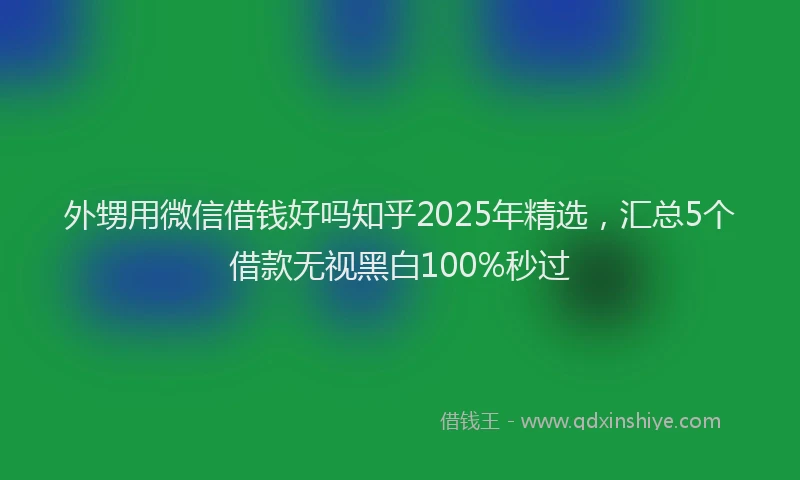 外甥用微信借钱好吗知乎2025年精选，汇总5个借款无视黑白100%秒过