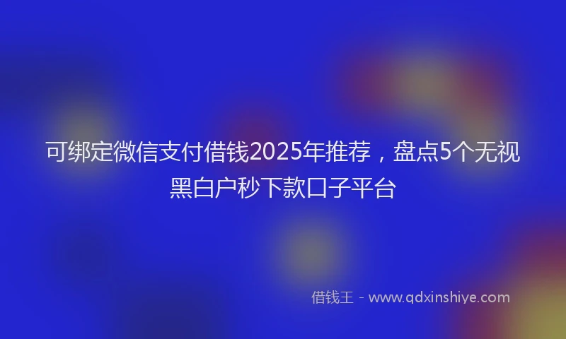 可绑定微信支付借钱2025年推荐，盘点5个无视黑白户秒下款口子平台