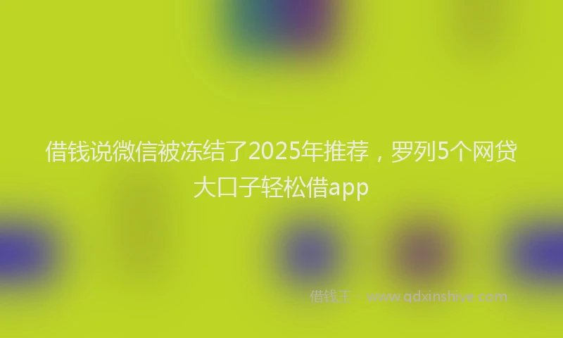 借钱说微信被冻结了2025年推荐，罗列5个网贷大口子轻松借app
