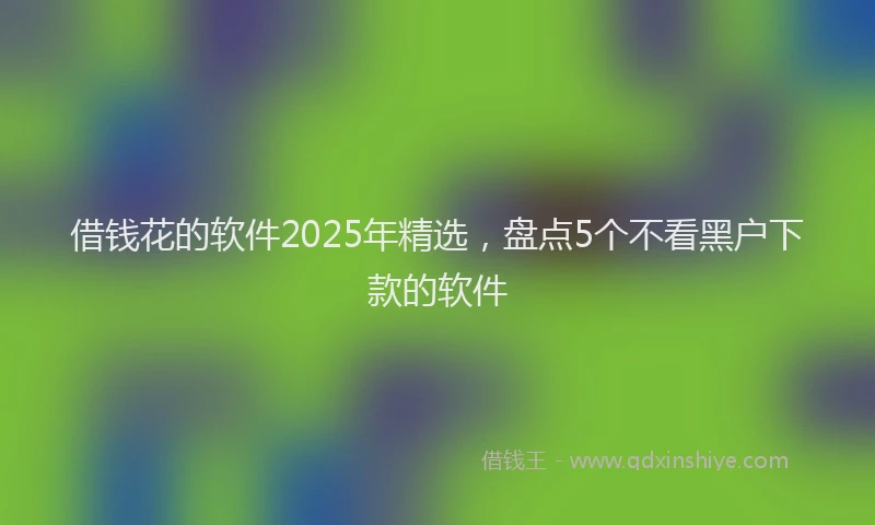 借钱花的软件2025年精选，盘点5个不看黑户下款的软件