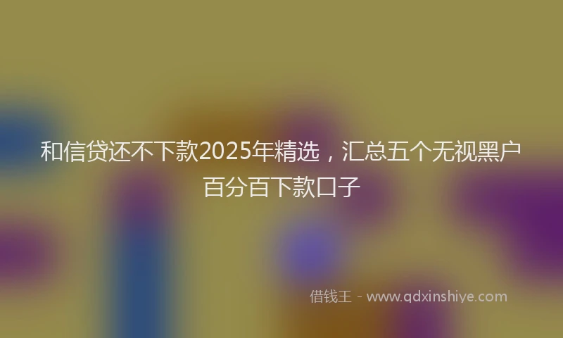 和信贷还不下款2025年精选，汇总五个无视黑户百分百下款口子