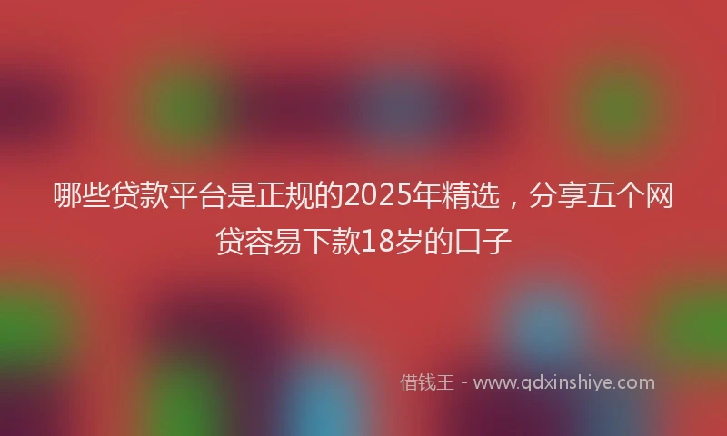 哪些贷款平台是正规的2025年精选，分享五个网贷容易下款18岁的口子