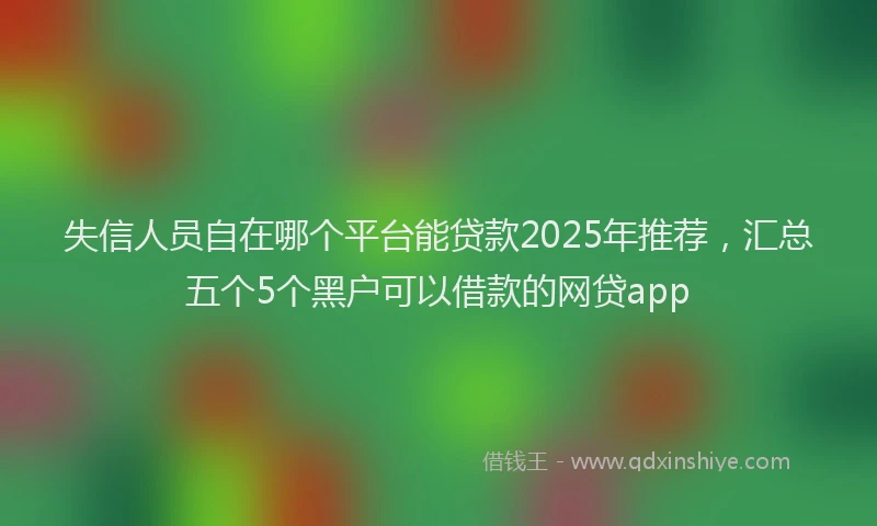 失信人员自在哪个平台能贷款2025年推荐，汇总五个5个黑户可以借款的网贷app