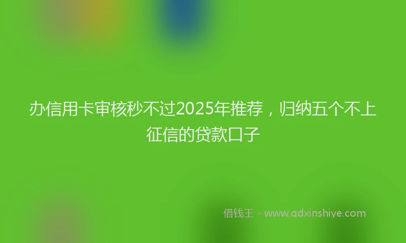 办信用卡审核秒不过2025年推荐，归纳五个不上征信的贷款口子