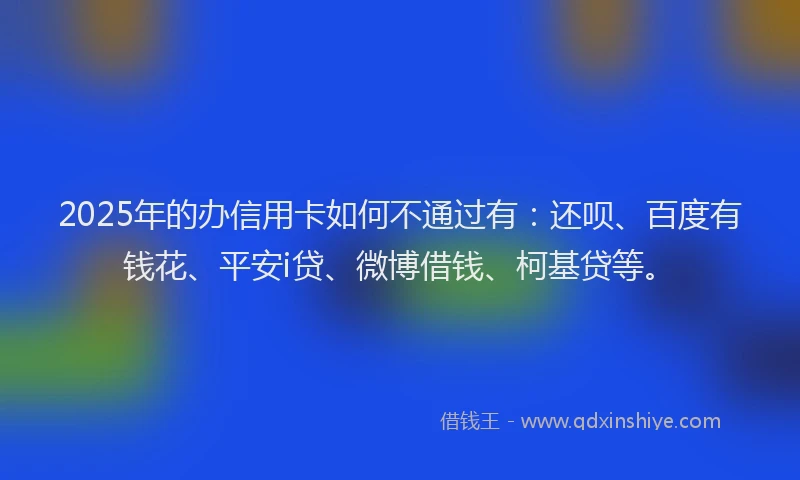 2025年的办信用卡如何不通过有：还呗、百度有钱花、平安i贷、微博借钱、柯基贷等。