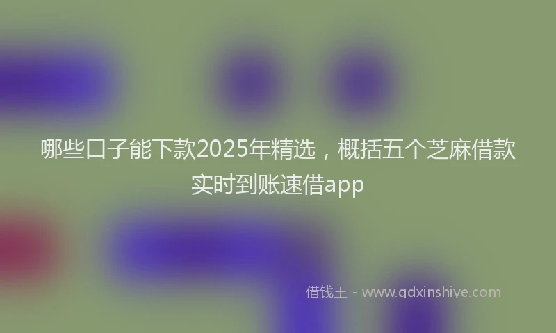 哪些口子能下款2025年精选，概括五个芝麻借款实时到账速借app