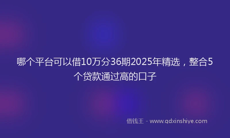哪个平台可以借10万分36期2025年精选，整合5个贷款通过高的口子