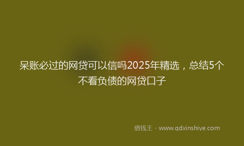 呆账必过的网贷可以信吗2025年精选，总结5个不看负债的网贷口子